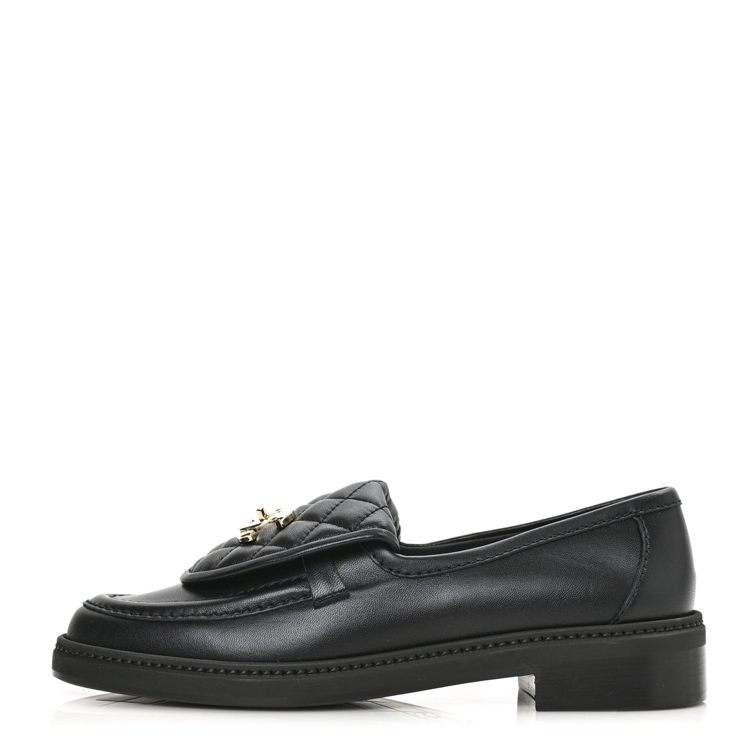 Chanel Lambskin Quilted CC Turnlock Loafers 38 Black 1 of 9