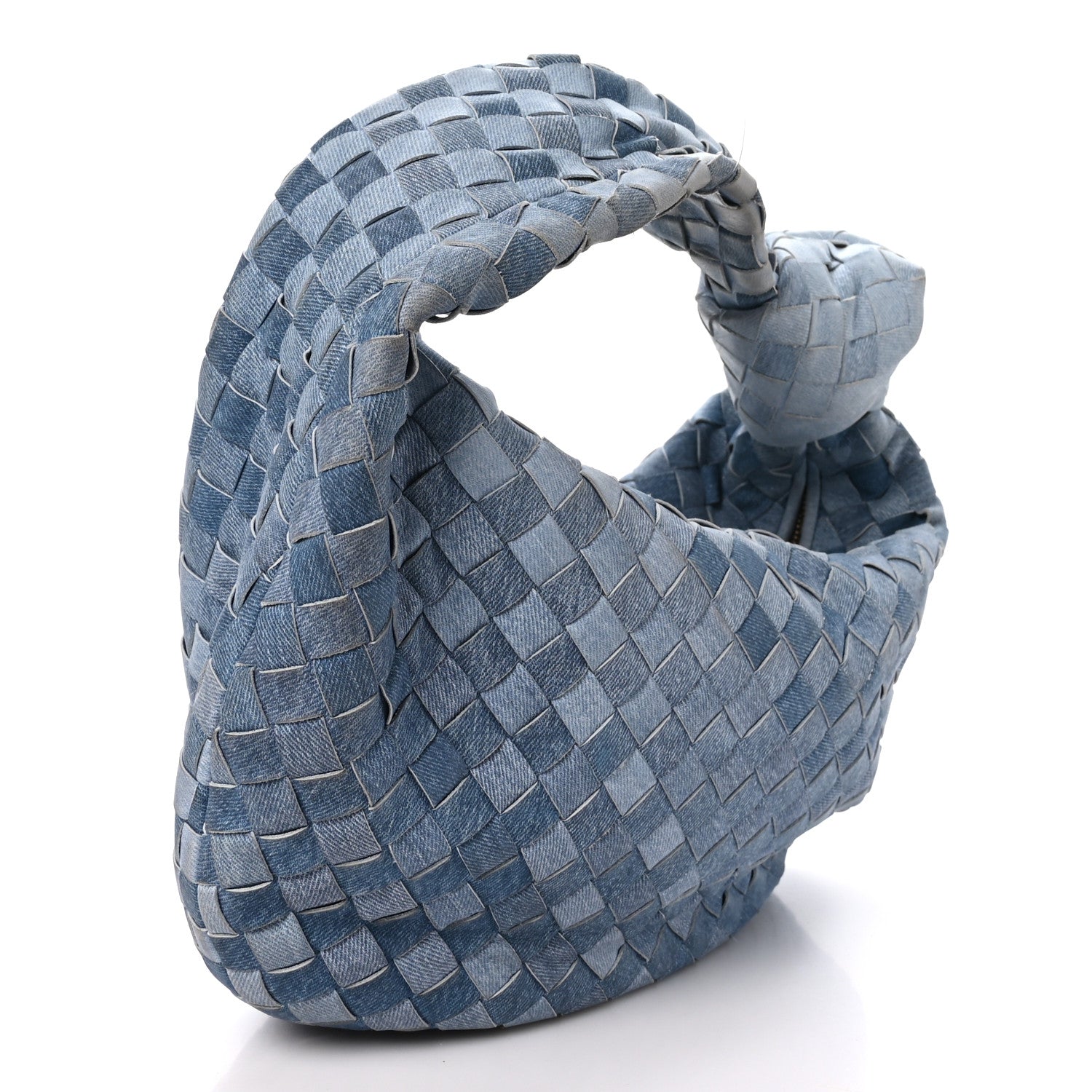 Bottega Veneta Nappa Denim Effect Intrecciato Teen Jodie Hobo Denim 3 of 10