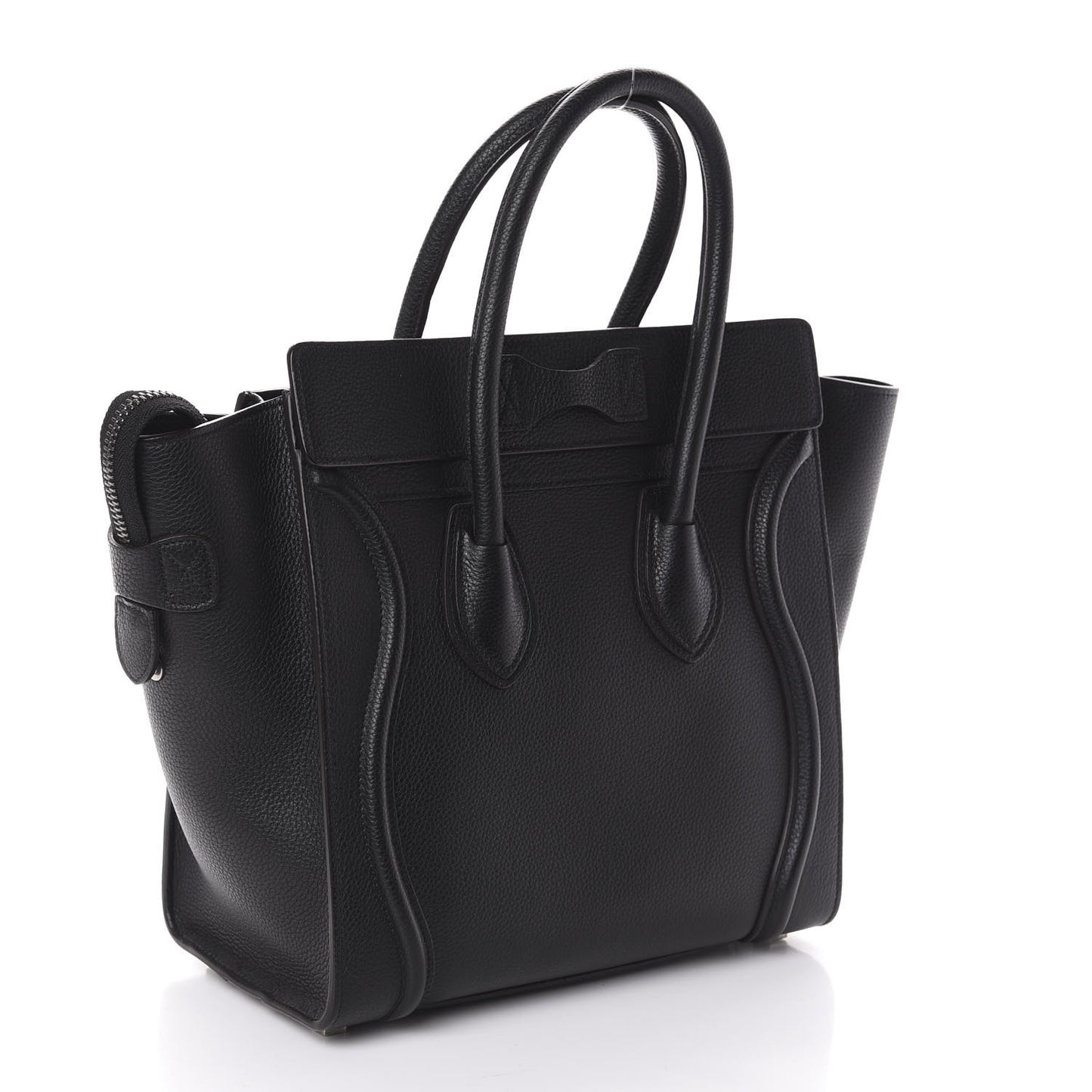 Drummed Calfskin Micro Luggage Black