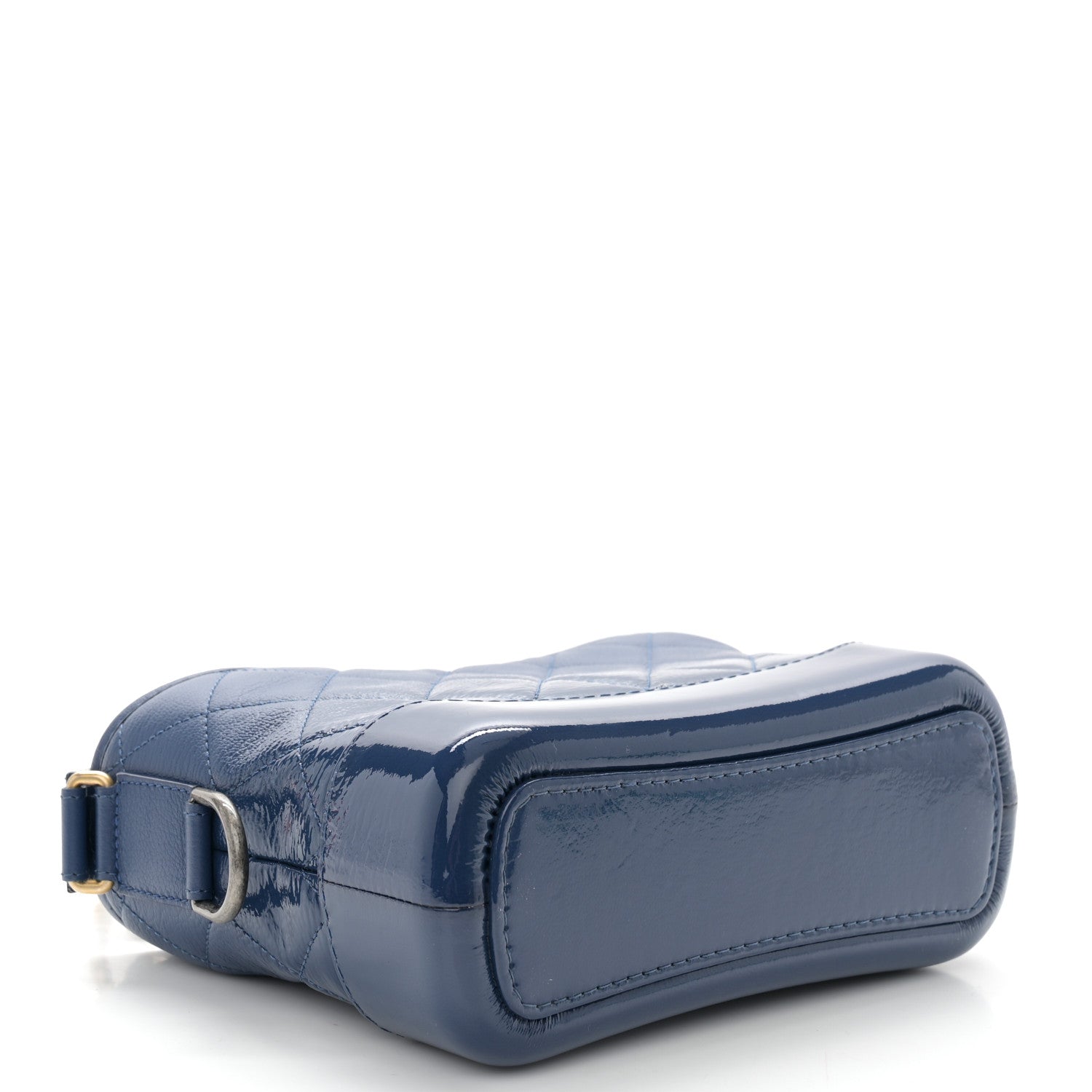 Chanel Patent Goatskin Quilted Small Gabrielle Hobo Blue 4 of 11