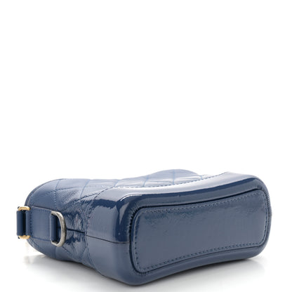 Chanel Patent Goatskin Quilted Small Gabrielle Hobo Blue 4 of 11