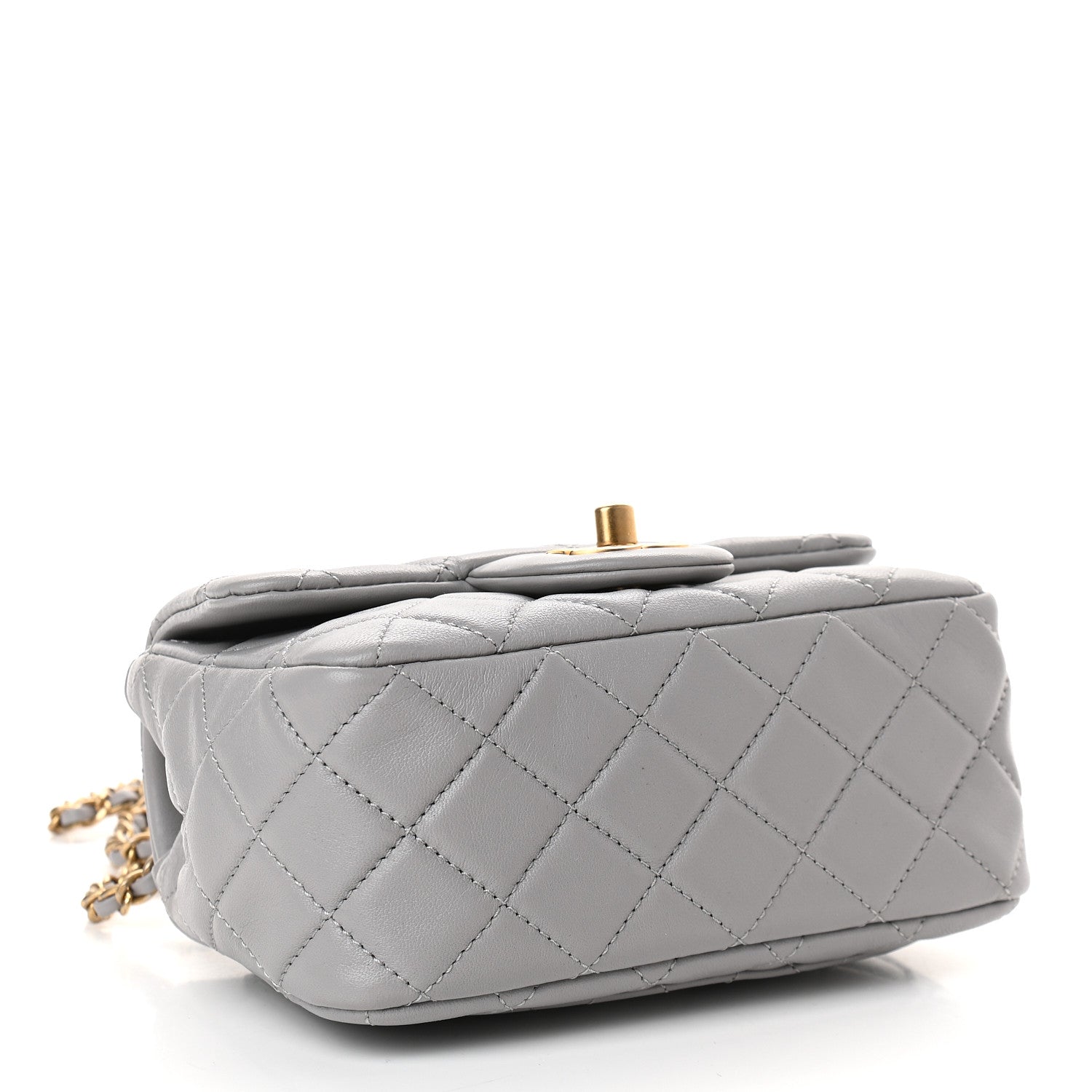 Chanel Lambskin Quilted Mini Pearl Crush Flap Light Grey 4 of 9
