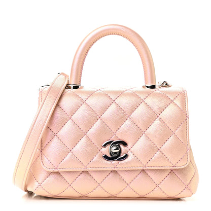 Chanel Iridescent Caviar Quilted Extra Mini Coco Handle Flap Light Pink 1 of 9