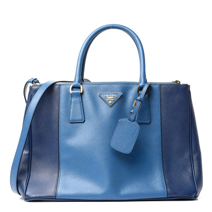Prada Saffiano Lux Colorblock Medium Galleria Double Zip Tote Bluette Cobalto 1 of 10