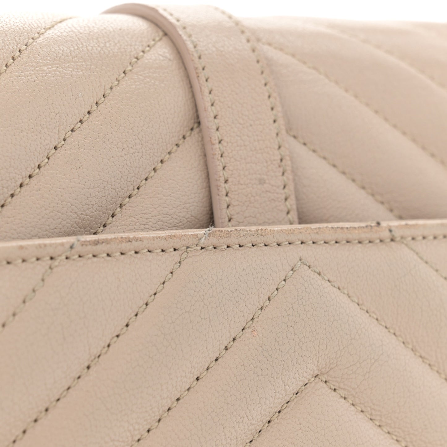 Sheepskin Matelasse Chevron Monogram Medium College Bag Dark Beige