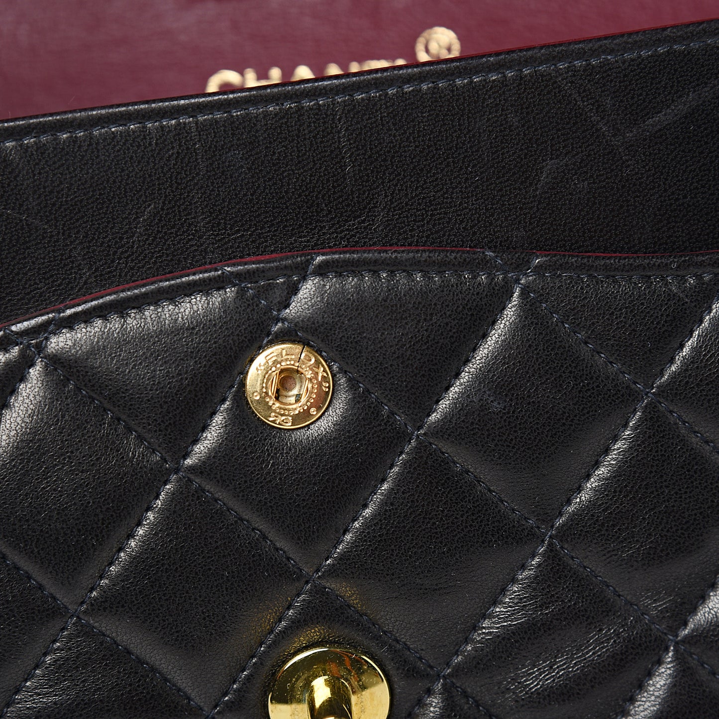 Lambskin Quilted Medium Double Flap Black