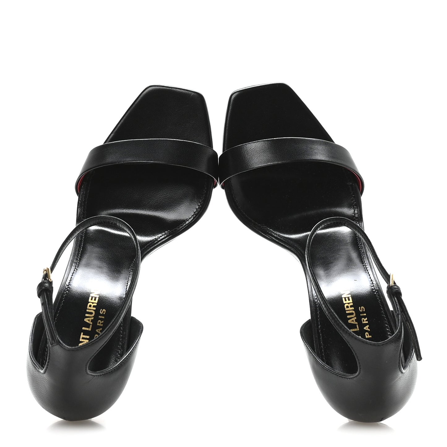 Calfskin Tripon Amber 105 Ankle Strap Sandals 39 Black