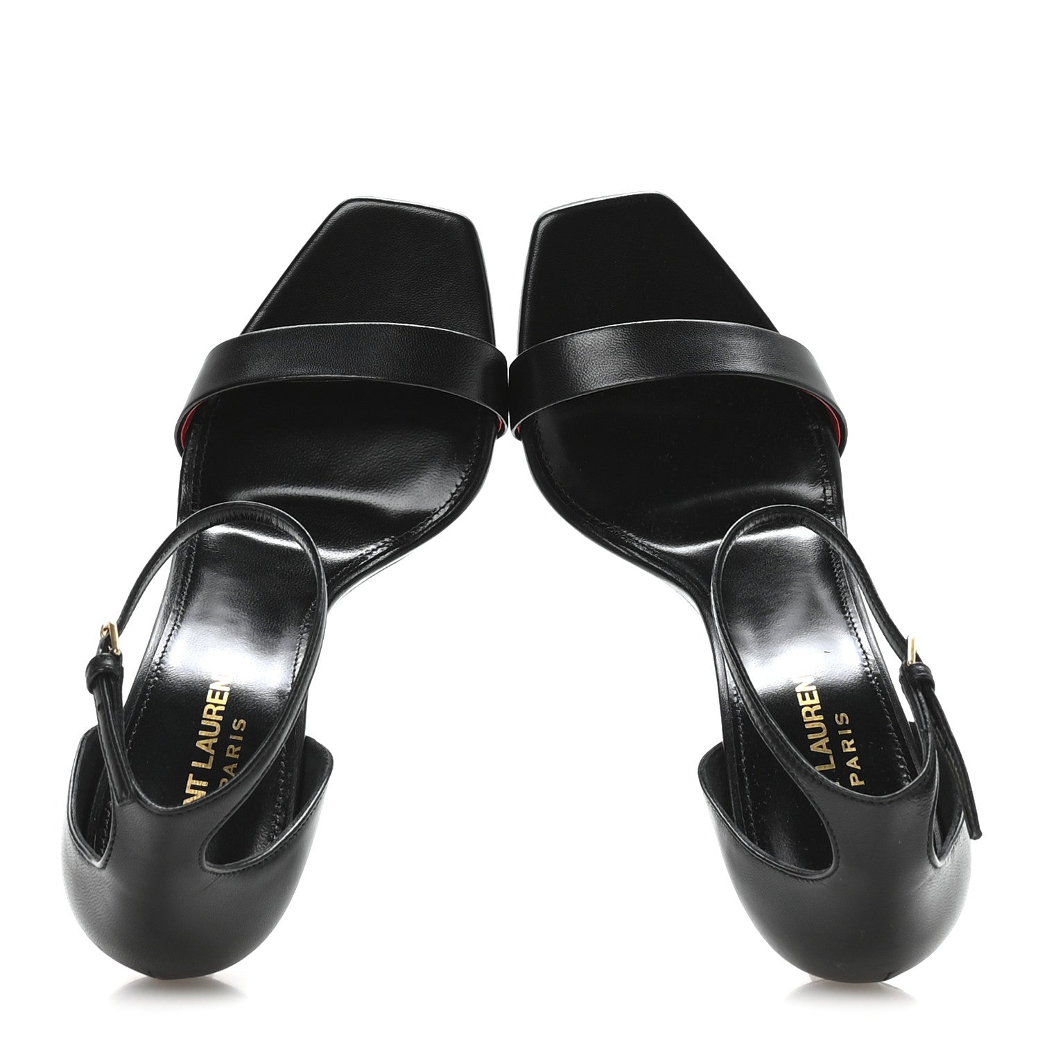 Saint Laurent Calfskin Tripon Amber 105 Ankle Strap Sandals 39 Black 2 of 8