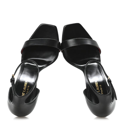 Saint Laurent Calfskin Tripon Amber 105 Ankle Strap Sandals 39 Black 2 of 8