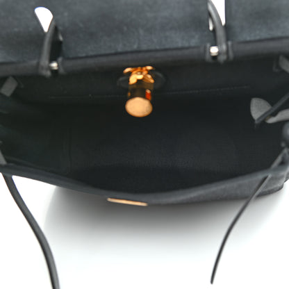 Hermes Military Toile Vache Hunter Herbag Zip PM 31 Black 6 of 10