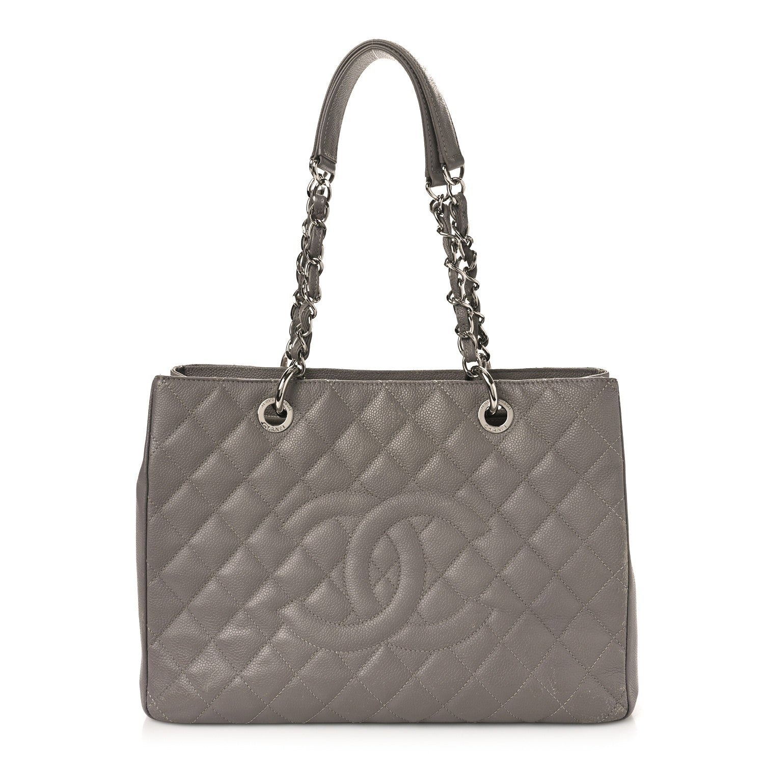 Chanel Caviar Quilted Grand Shopping Tote GST Light Grey 1 of 16