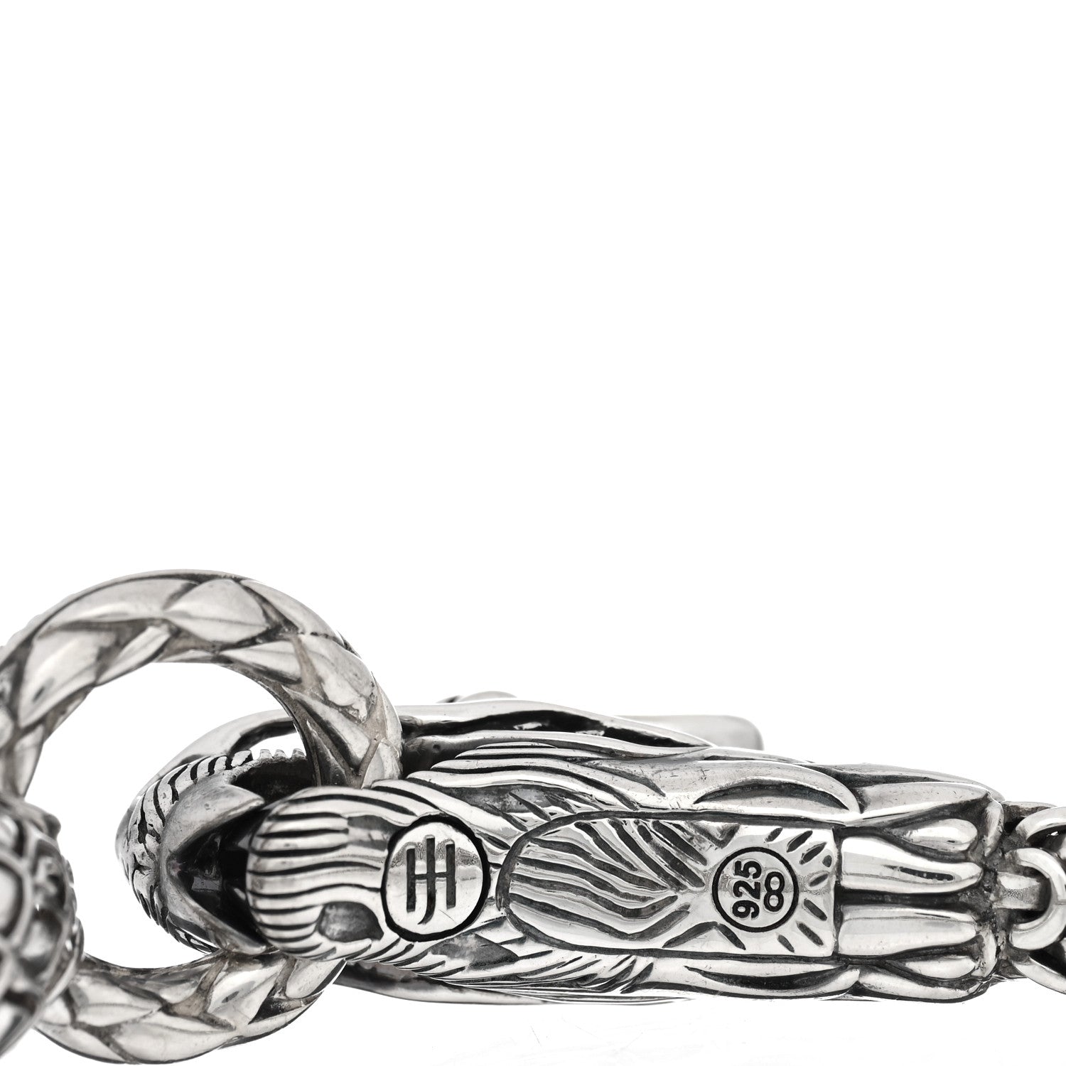 John Hardy Sterling Silver Diamond Naga Dragon Head Bracelet 4 of 5