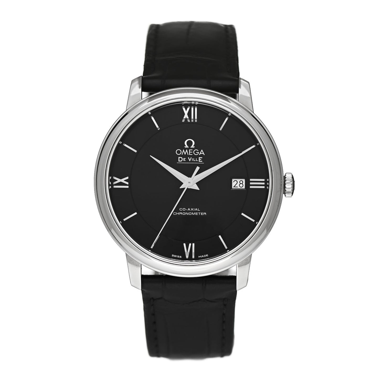 Stainless Steel 39mm De Ville Prestige Automatic Watch Black 424.13.40.20.01.001