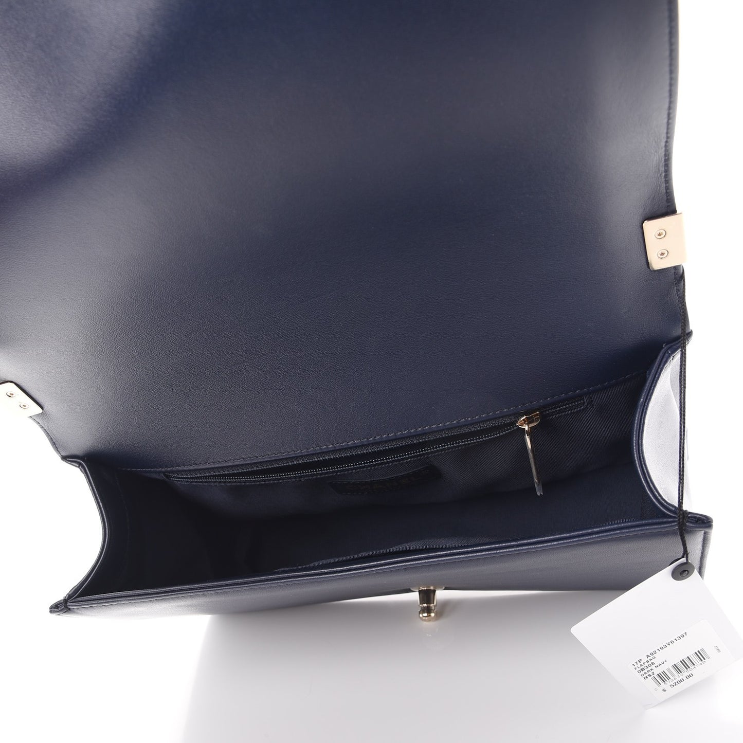 Lambskin Quilted New Medium Boy Flap Dark Navy Blue