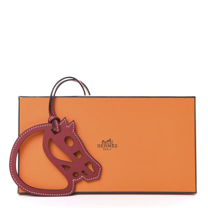 Hermes Swift Paddock Cheval Horse Bag Charm Rouge Grenat 4 of 4