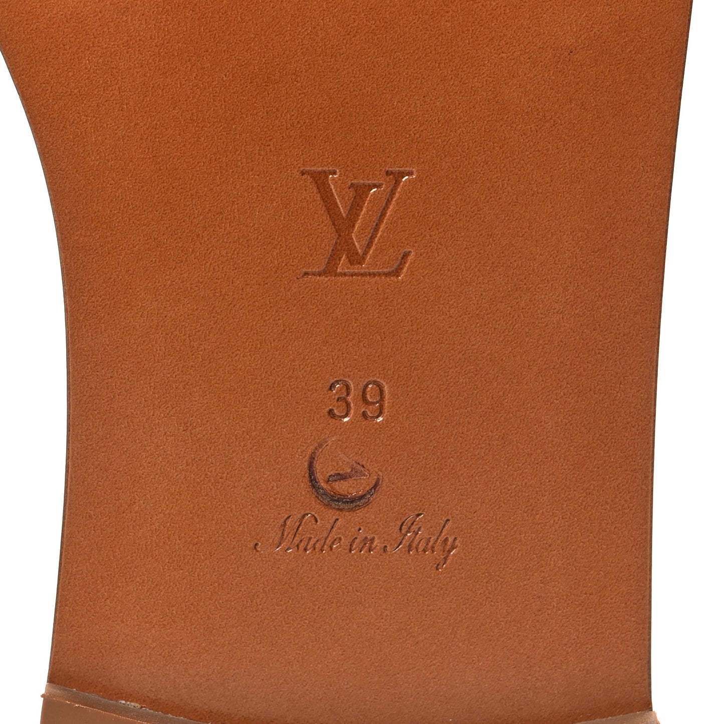 Calfskin Lock It Flat Mule 39 Cognac