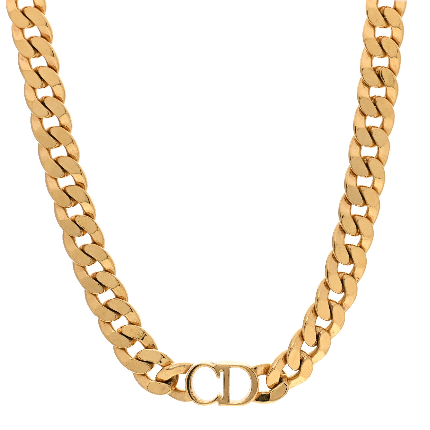 Christian Dior Metal Danseuse Etoile Chain Choker Necklace Gold 1 of 4