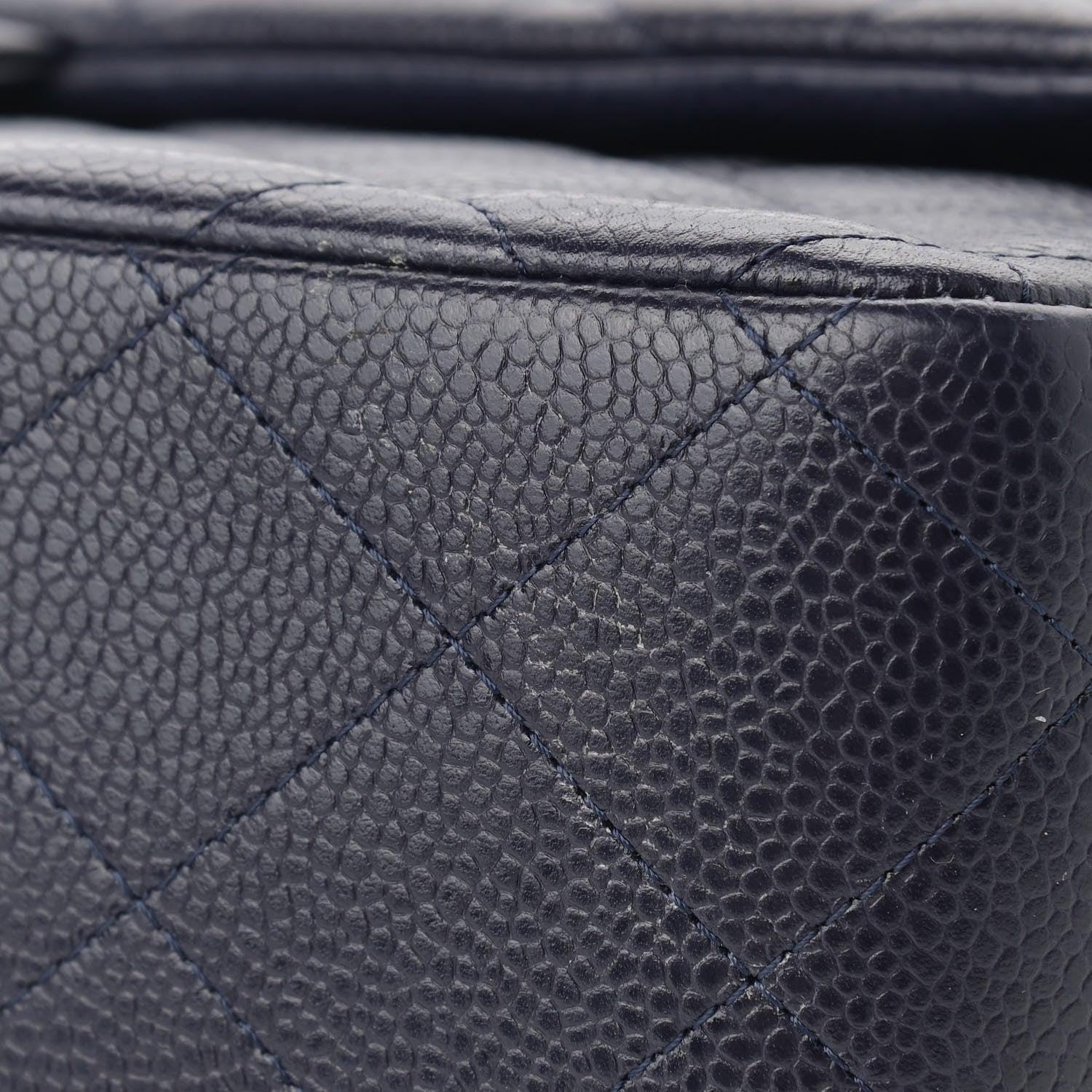 Chanel Caviar Quilted Jumbo Double Flap Navy Blue 10 of 10