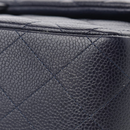 Chanel Caviar Quilted Jumbo Double Flap Navy Blue 10 of 10