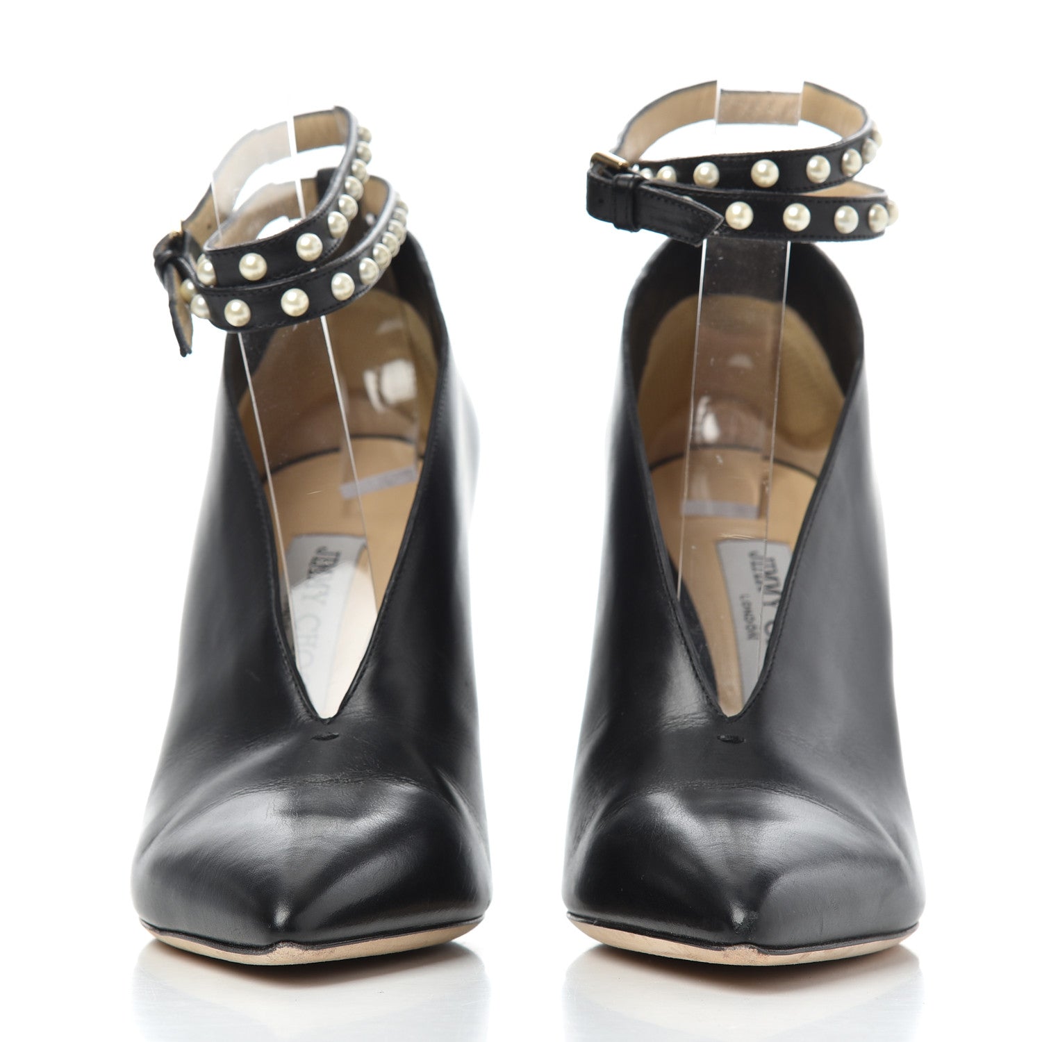 Jimmy Choo Calfskin Lark 65 Ankle Strap Pumps 37.5 Black 2 of 16