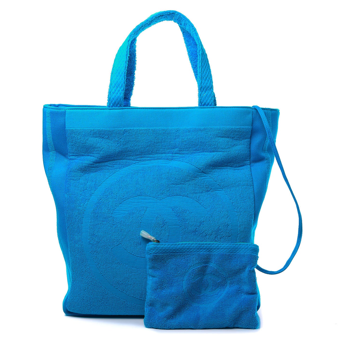 Terry Cotton CC Beach Tote Towel Set Blue