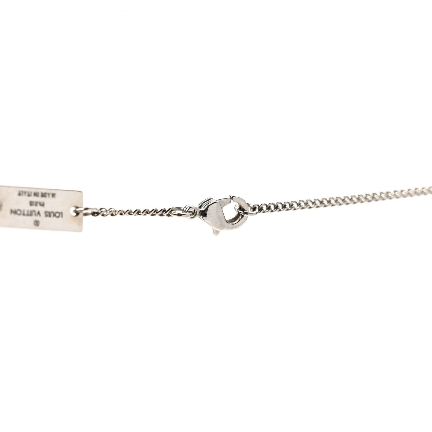 Zamac Palladium Monogram Charms Necklace Silver