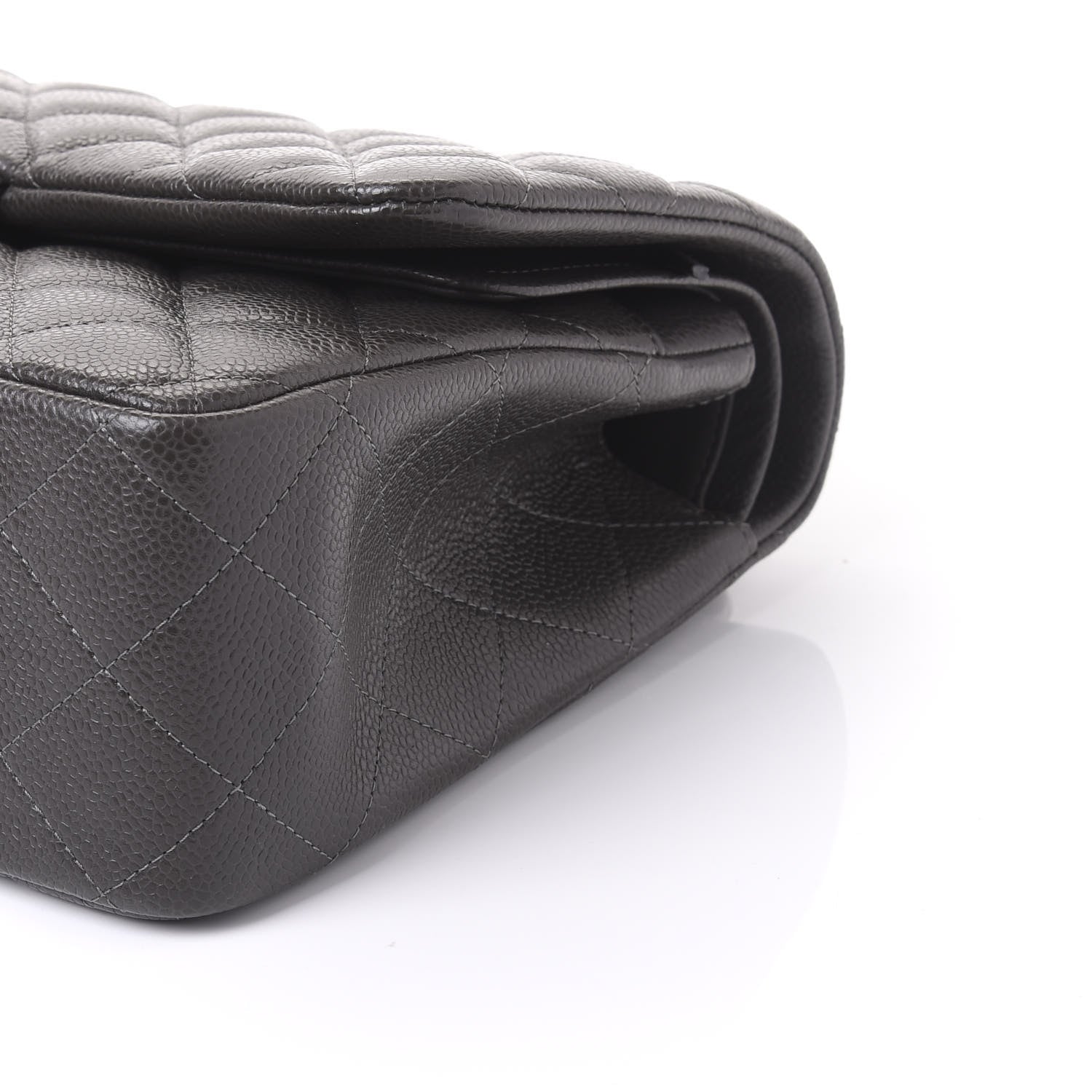 Chanel Caviar Quilted Jumbo Double Flap Dark Grey 6 of 10