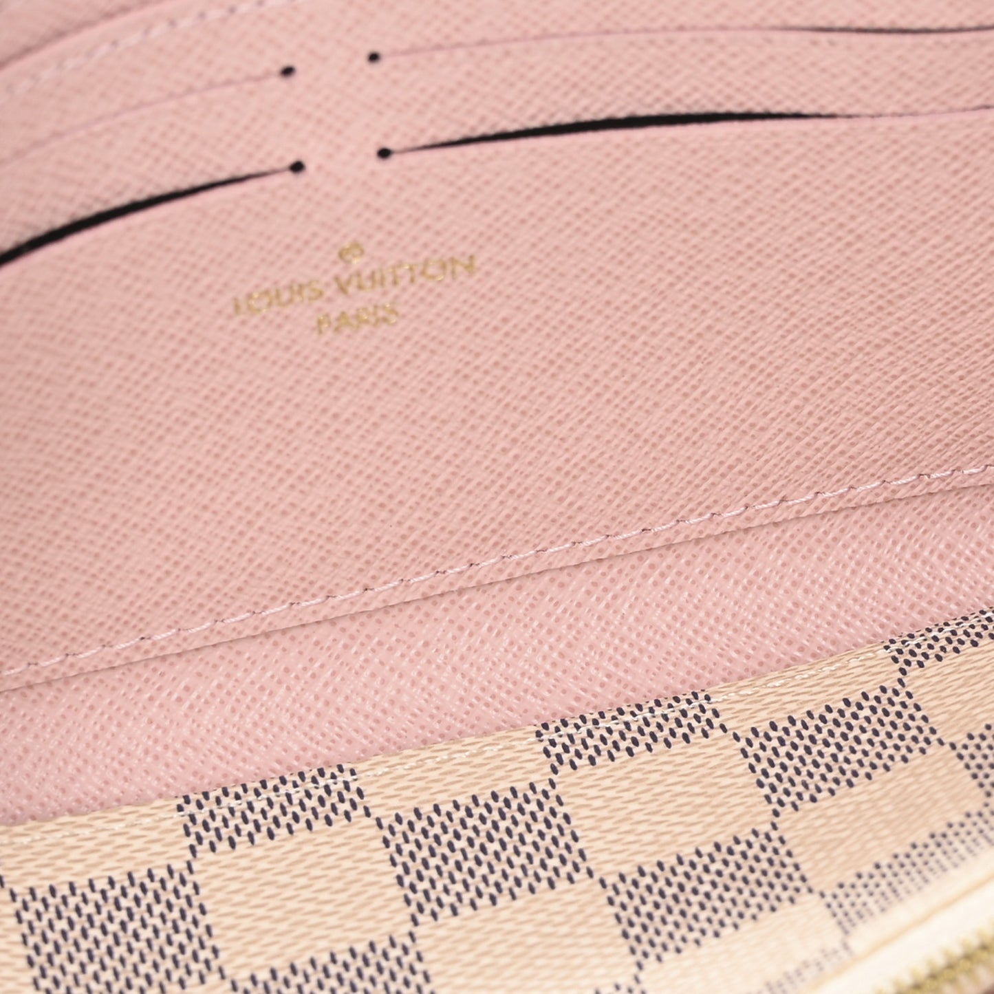 Damier Azur Clemence Wallet Rose Ballerine