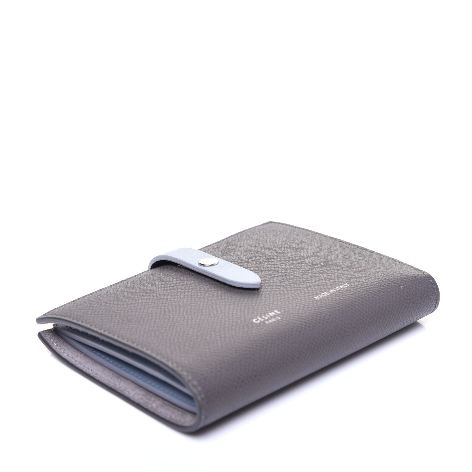 Celine Grained Calfskin Medium Multifunction Strap Wallet Grey Blue 4 of 11