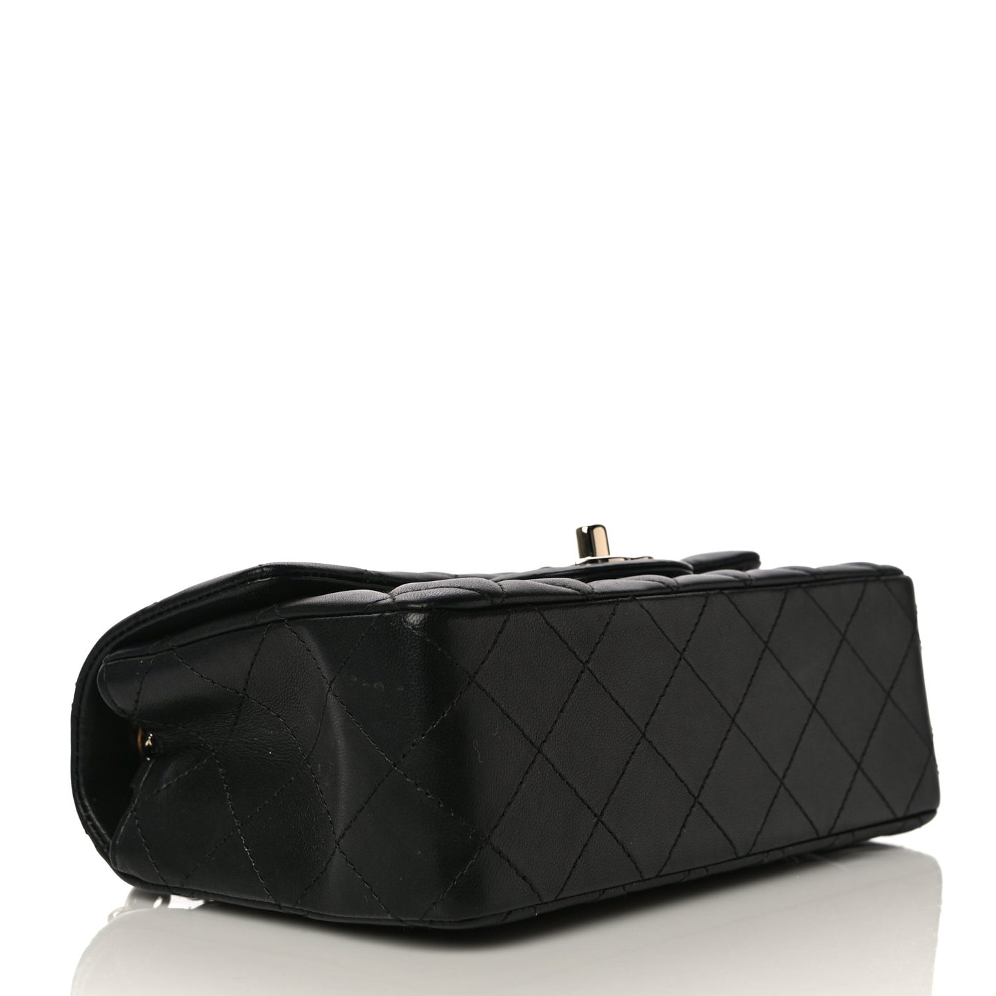 Lambskin Quilted Mini Rectangular Flap Black