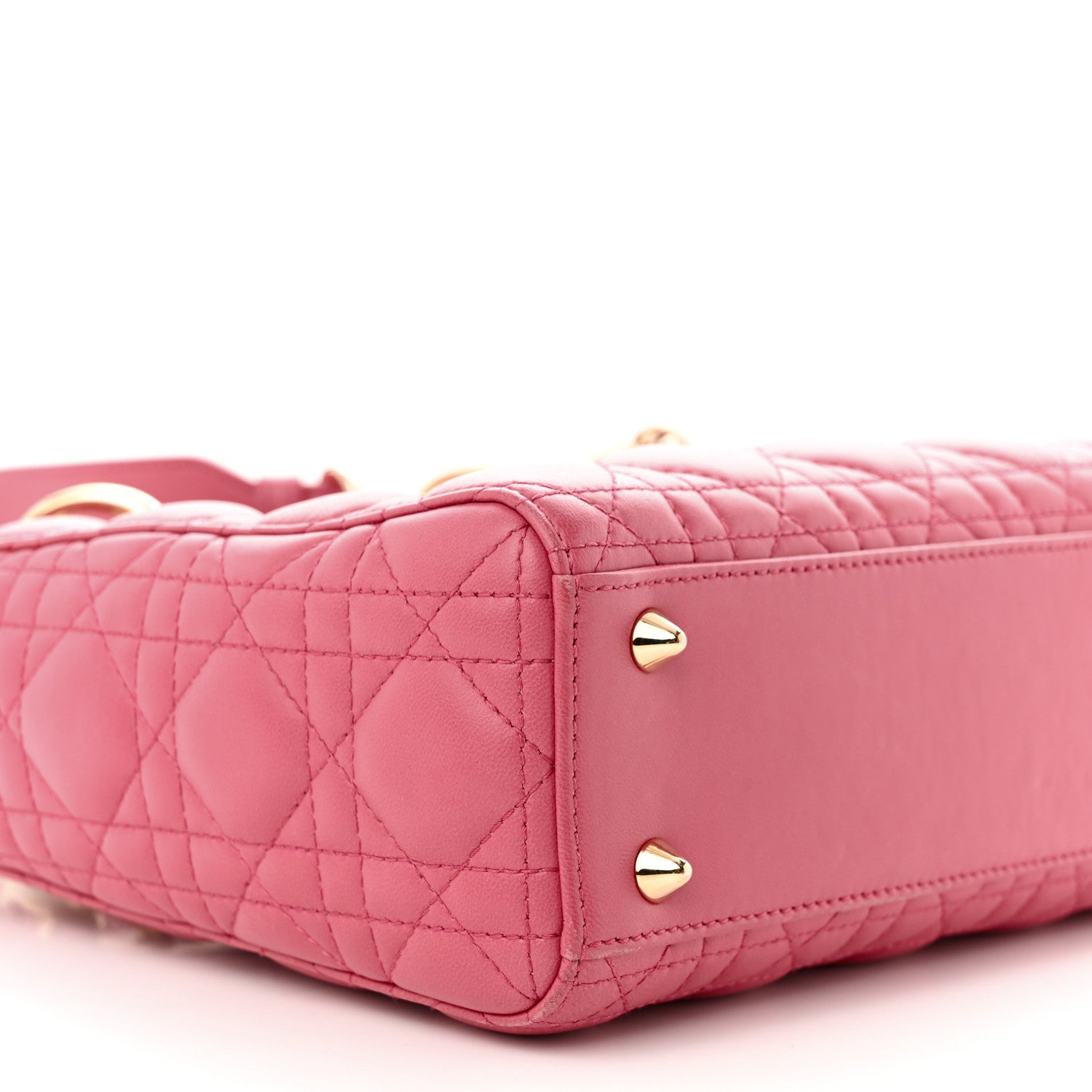 Christian Dior Lambskin Cannage Small My ABCDior Lady Dior Coral 9 of 10