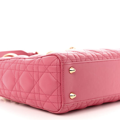 Christian Dior Lambskin Cannage Small My ABCDior Lady Dior Coral 9 of 10