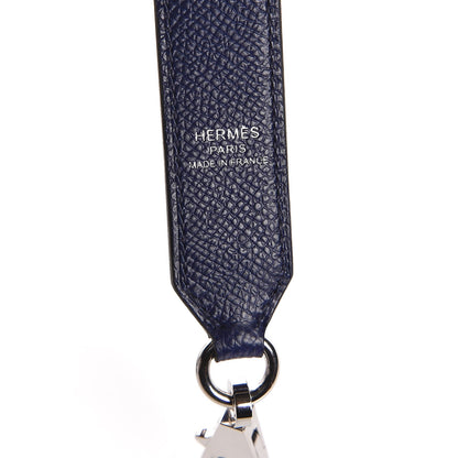 Hermes Epsom 25mm Tressage Shoulder Strap Bleu Indigo Noir Terre Battue 3 of 5