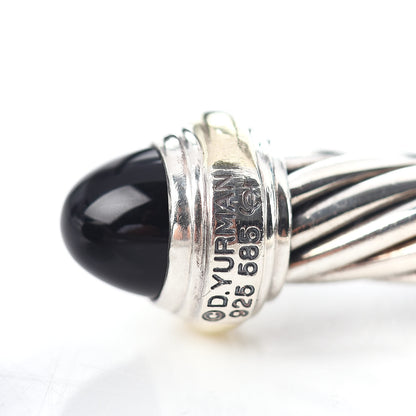 David Yurman Sterling Silver 14K Yellow Gold Black Onyx 7mm Cable Classics Bracelet 4 of 4