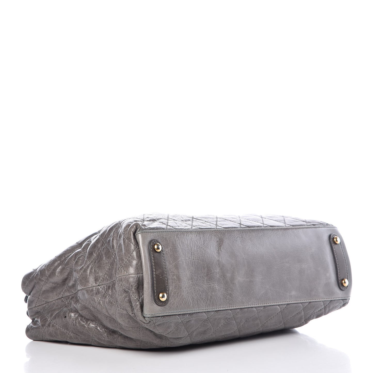 Glazed Calfskin Stingray Large Bindi CC Tote Grey
