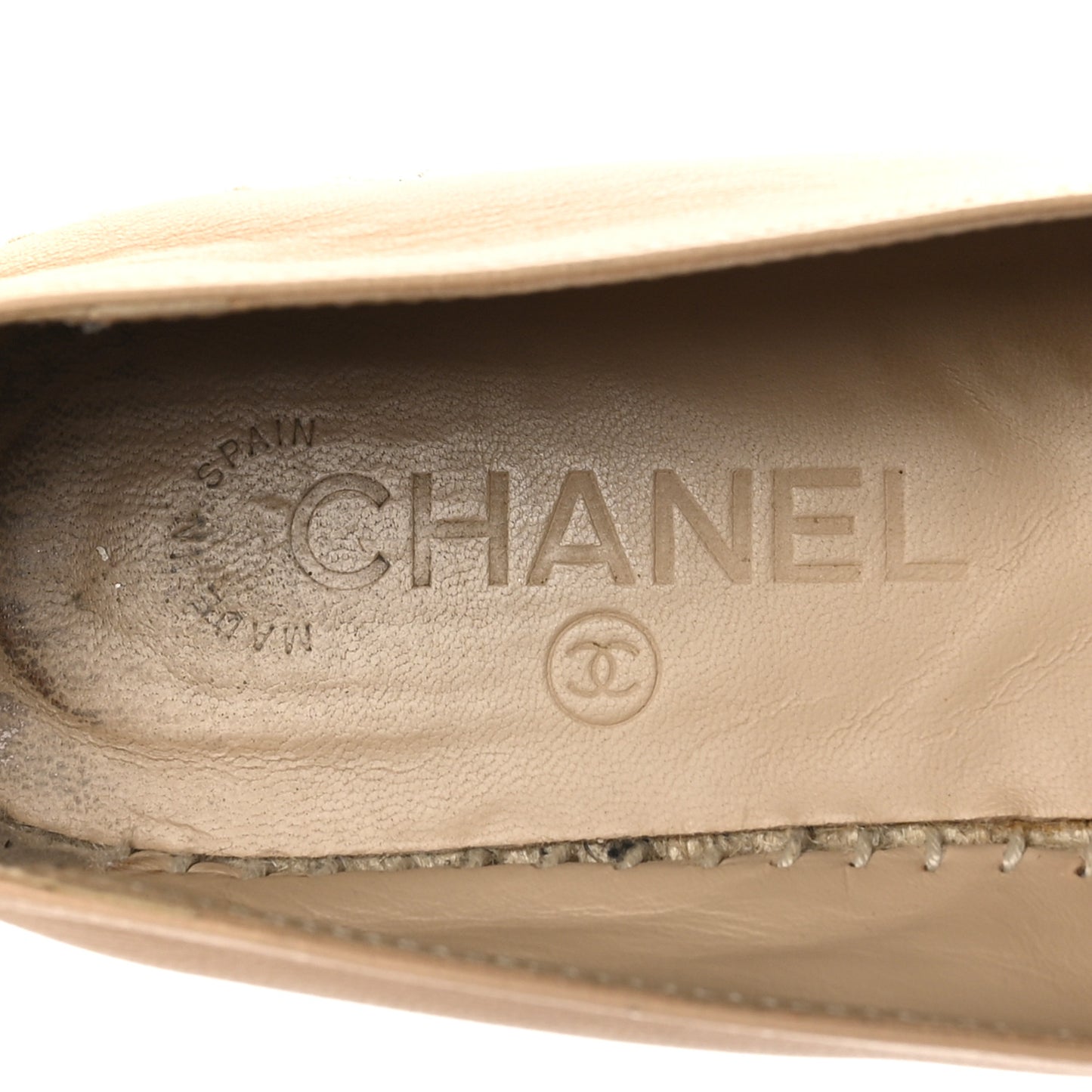 Lambskin CC Espadrilles 39 Beige Black