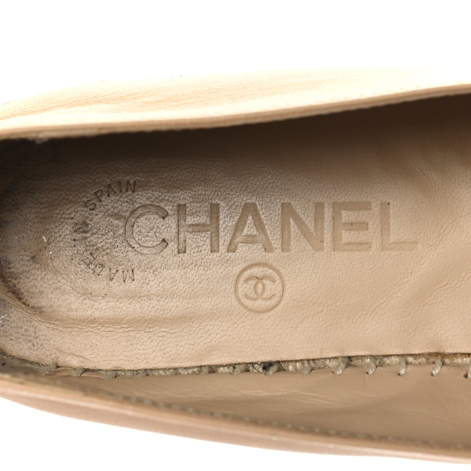Chanel Lambskin CC Espadrilles 39 Beige Black 8 of 10