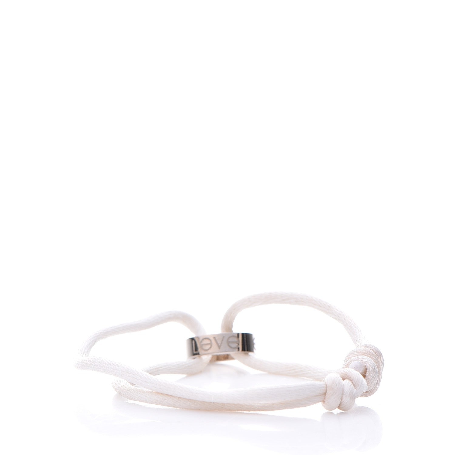 Cartier 18K White Gold Charity LOVE Adjustable Cord Bracelet White 4 of 10