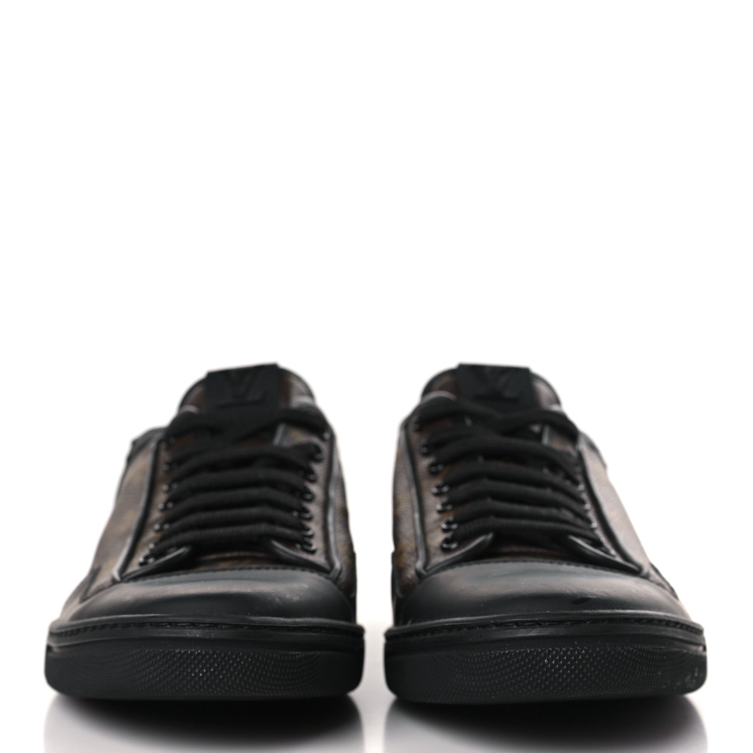 Louis Vuitton Calfskin Monogram Slalom Sneakers 9 9 Black 2 of 6