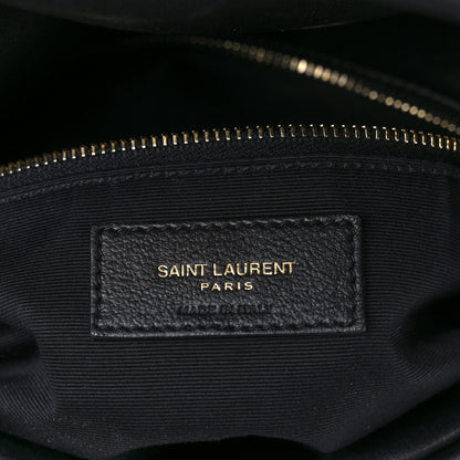 Saint Laurent Lambskin Quilted Medium Loulou Puffer Monogram Chain Satchel Black 6 of 10