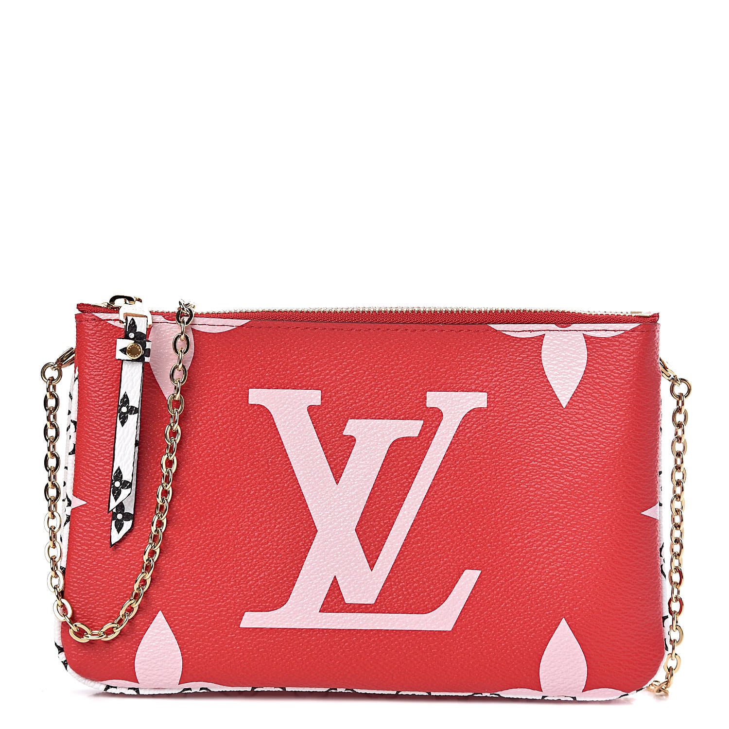Louis Vuitton Monogram Giant Double Zip Pochette Rouge 1 of 11