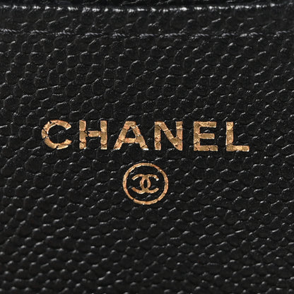 Chanel Caviar Quilted Compact Wallet On Chain WOC  Black 6 of 10