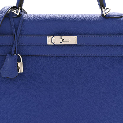 Hermes Togo Kelly Retourne 35 Bleu Electrique 8 of 11