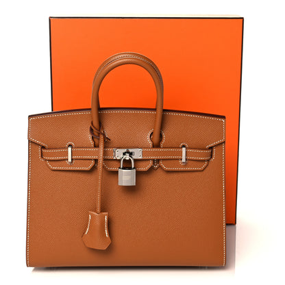 Hermes Madame Calfskin Birkin Sellier 25 Gold 35 of 35