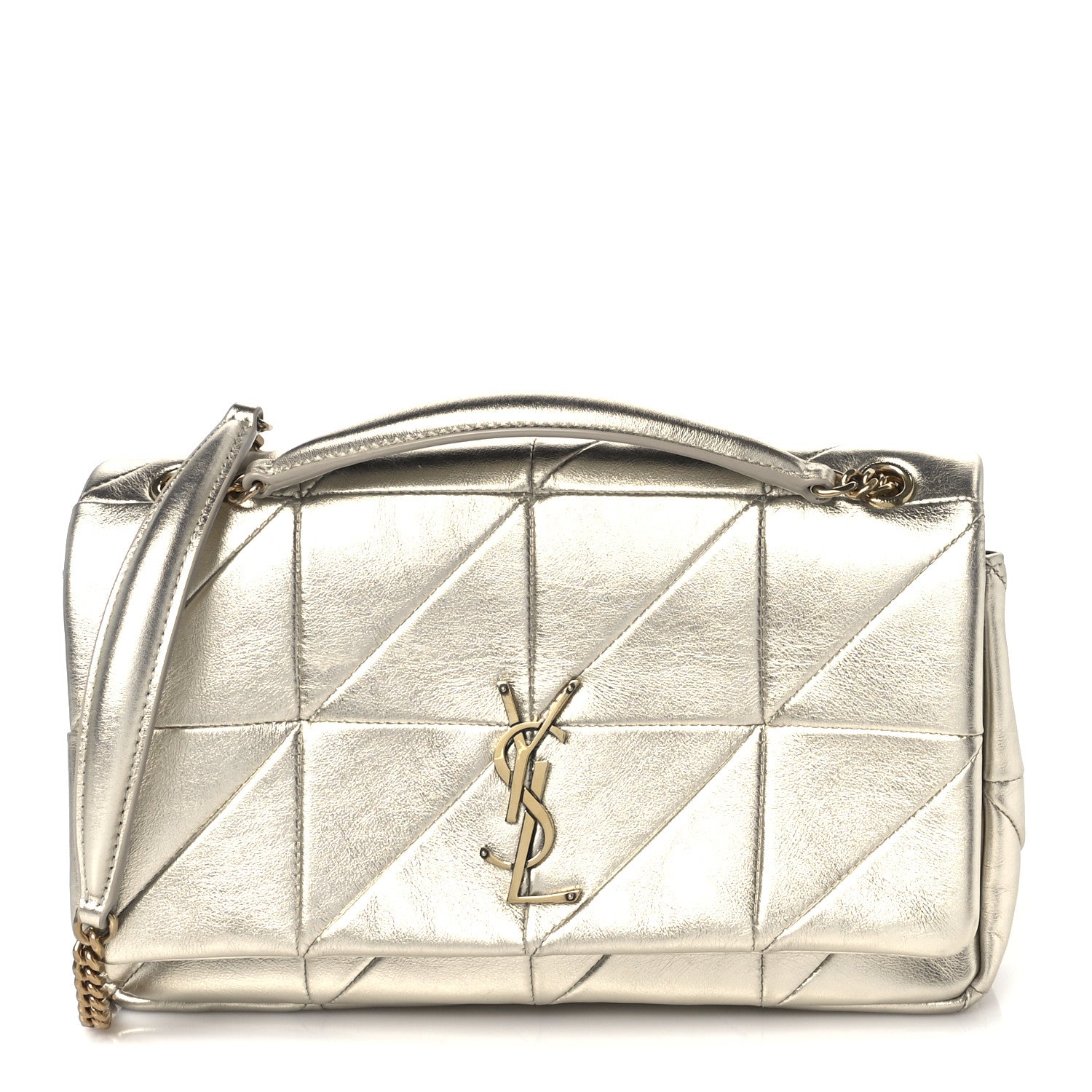 Saint Laurent Lambskin Patchwork Monogram Medium Jamie Gold 1 of 11
