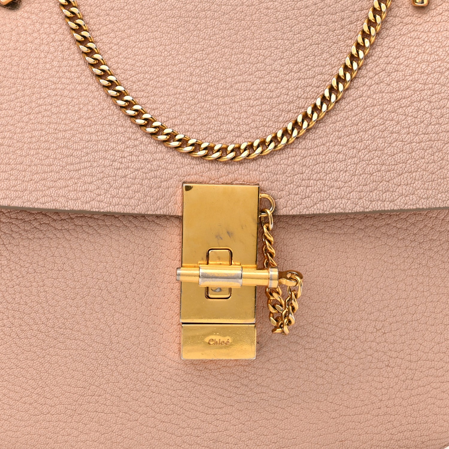 Chloe Grained Lambskin Drew Shoulder Bag Cement Pink 7 of 17