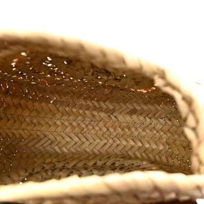 Chloe Raffia Small Grain Calfskin Small Marcie Basket Crossbody Tan 5 of 11