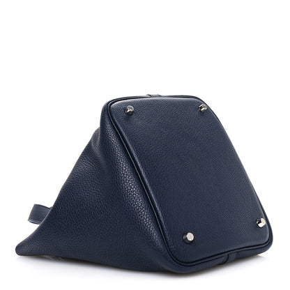 Hermes Taurillon Clemence Swift Eclat Picotin Lock 22 MM Bleu Nuit Bleu Zellige 4 of 10