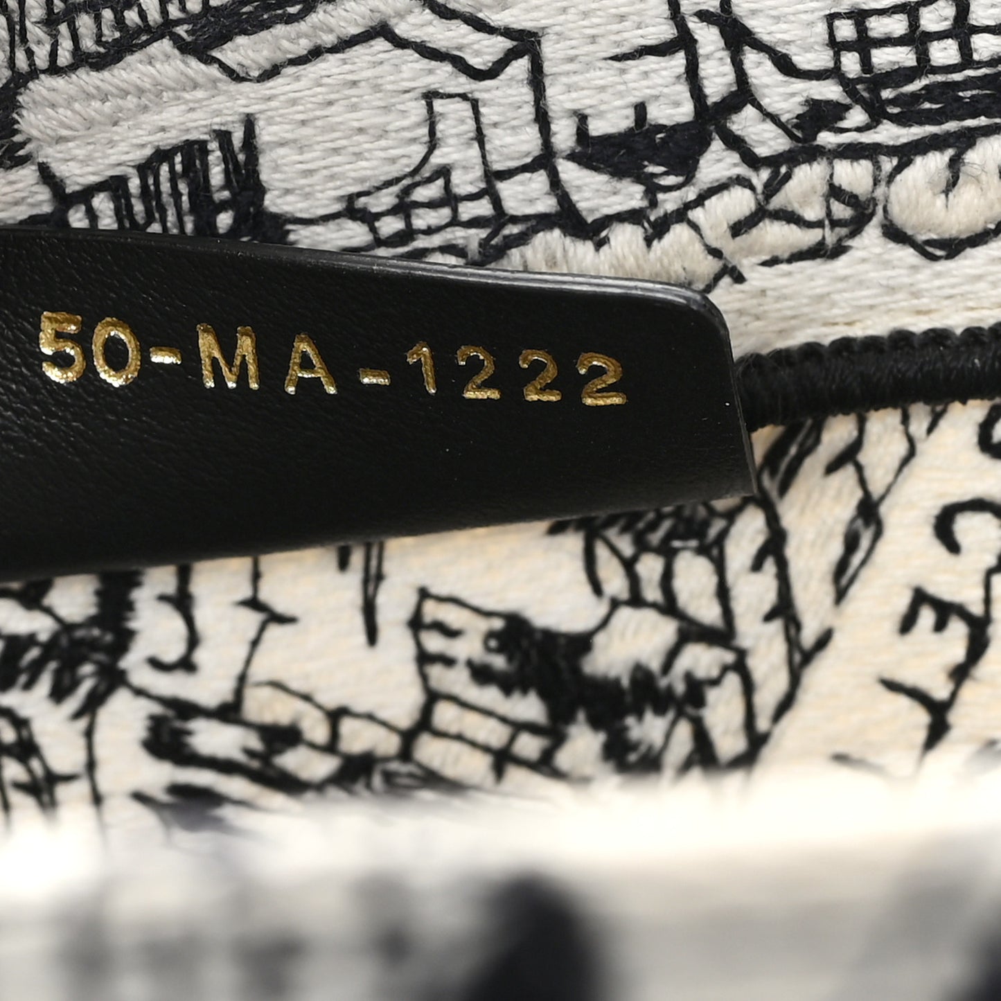 Canvas Embroidered Large Plan De Paris Book Tote White Black