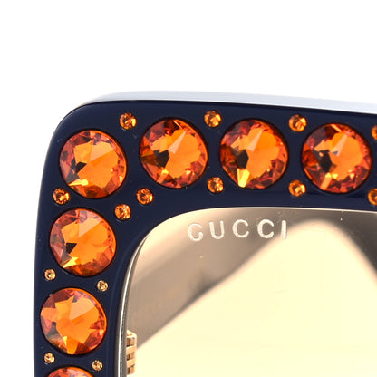 Gucci Acetate Crystal Oversize Sunglasses GG0148S Blue 7 of 8